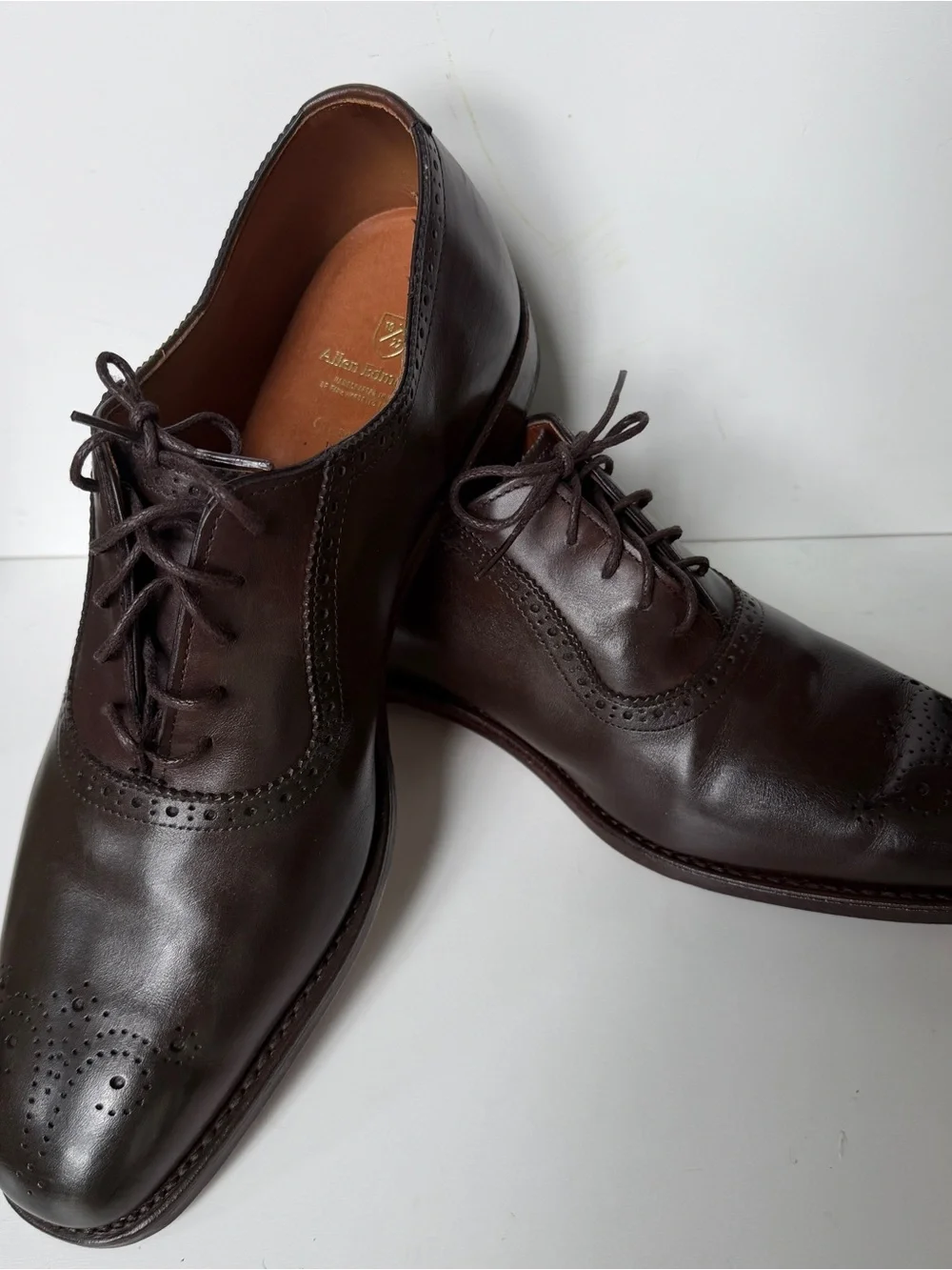 Allen Edmonds Dark Brown Leather Brogue Oxfords